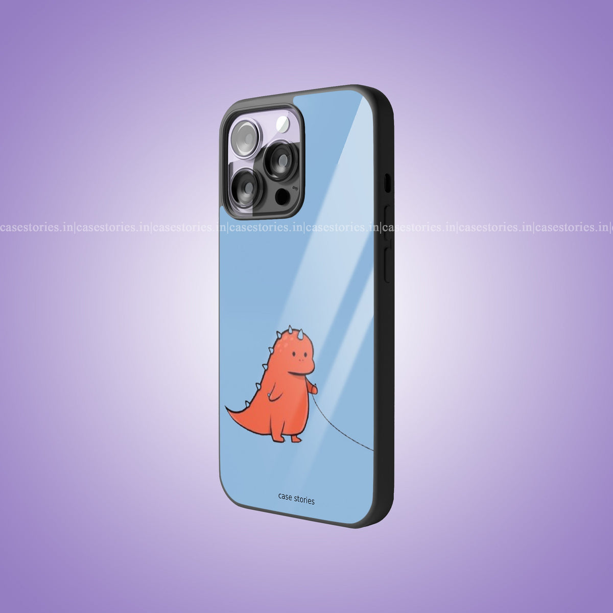 Heartstrings Red Dino Couple Premium Glossy Phone Case