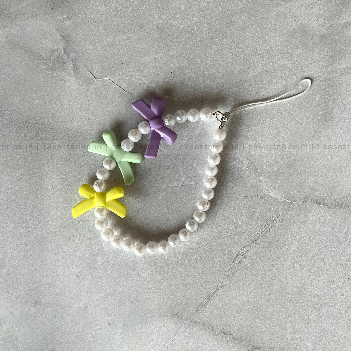 Pastel Bow with Pearl Mobile Charm