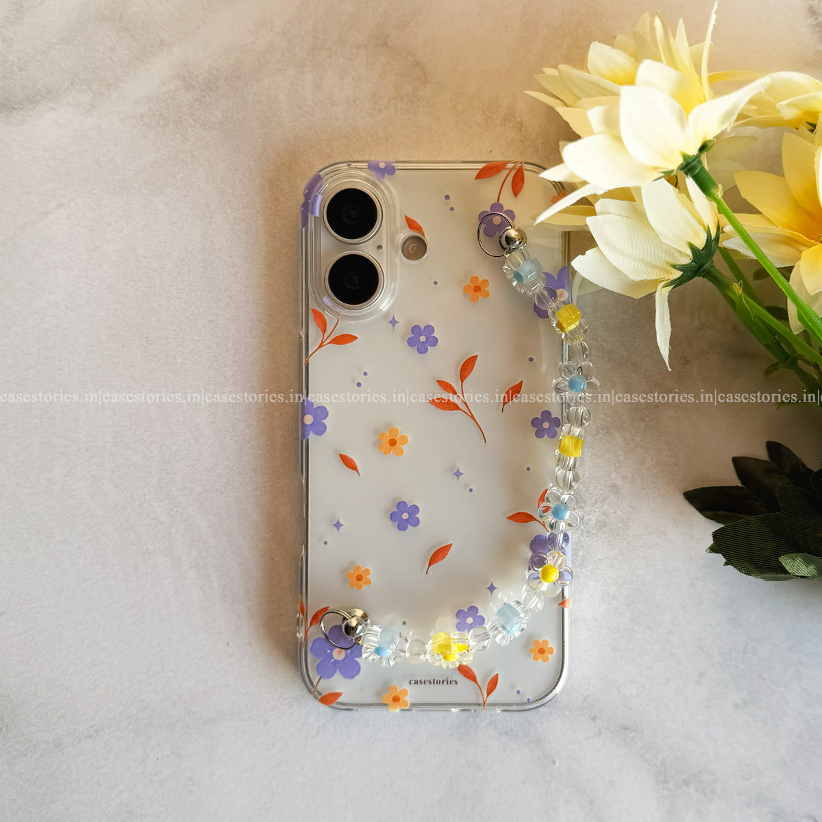 Blue Petal Transparent Chain Case