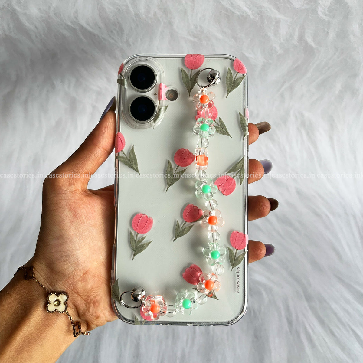 Blush Tulip Dream Transparent Chain Case
