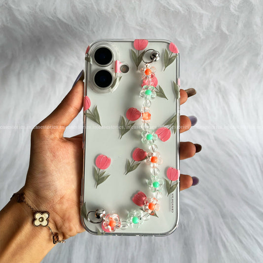 Blush Tulip Dream Transparent Chain Case