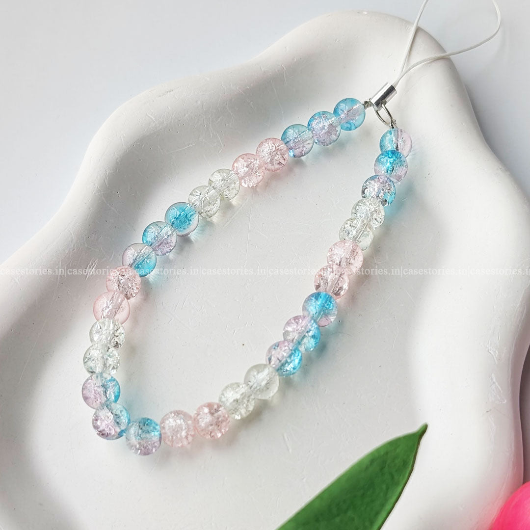 Blue Crystal Glass Mobile Charm