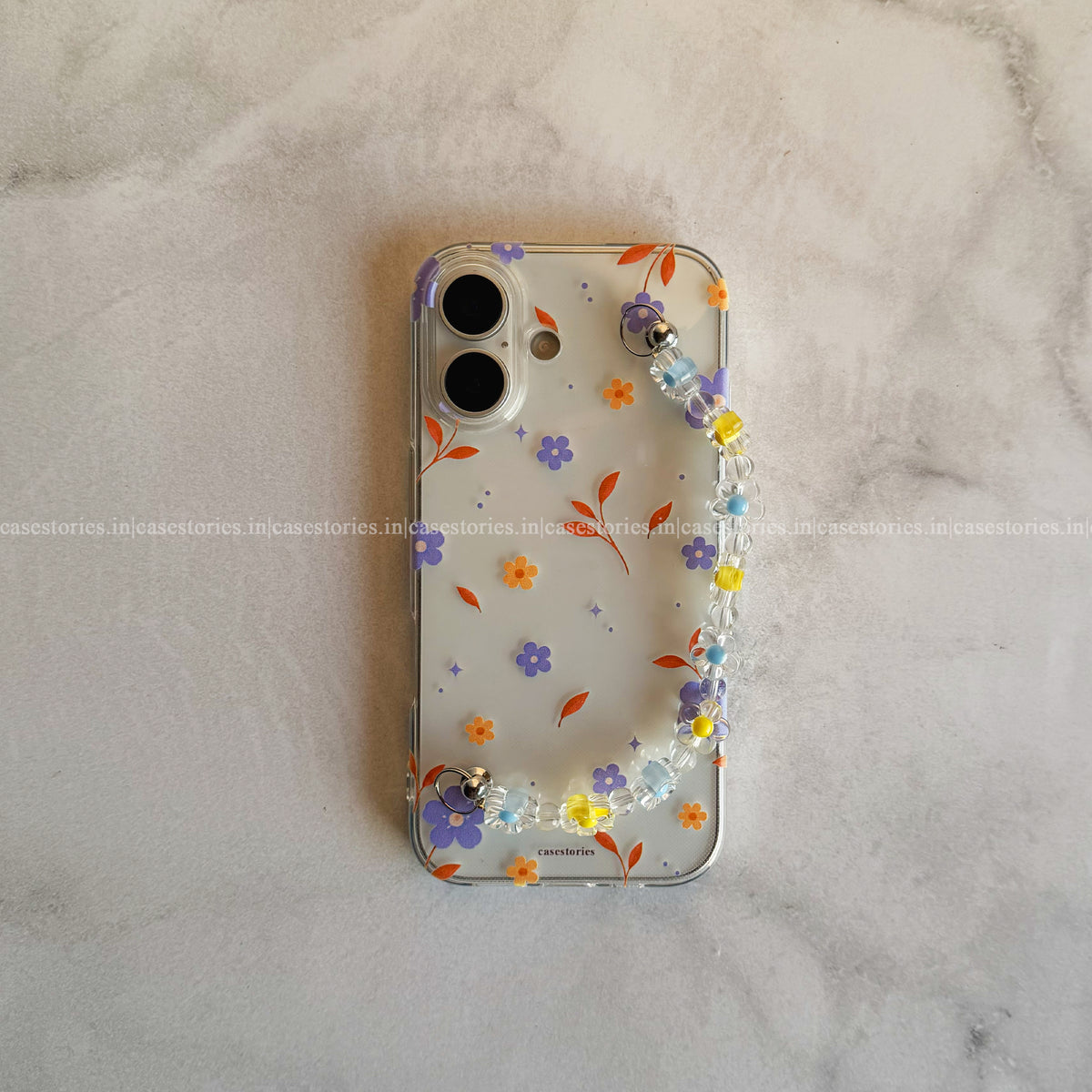 Blue Petal Transparent Chain Case