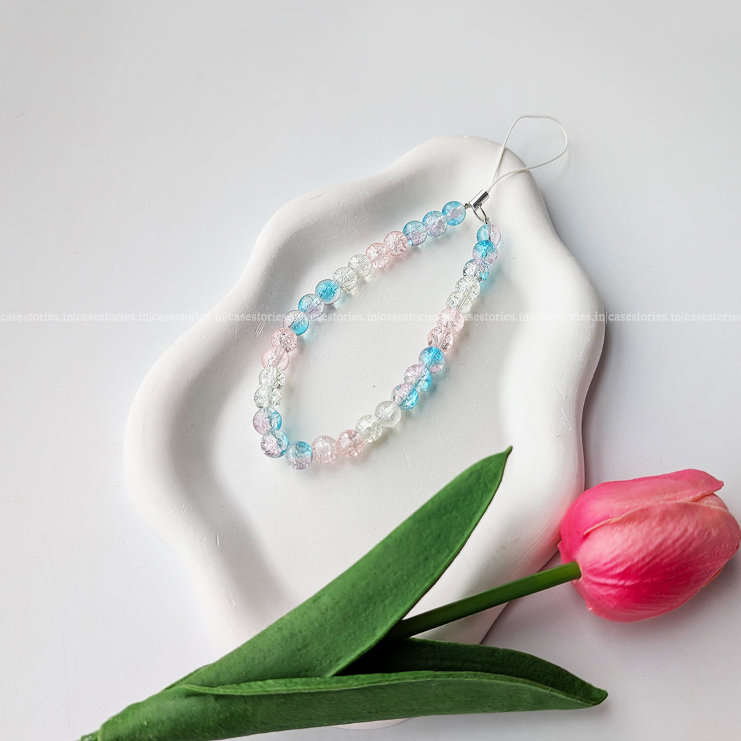 Blue Crystal Glass Mobile Charm