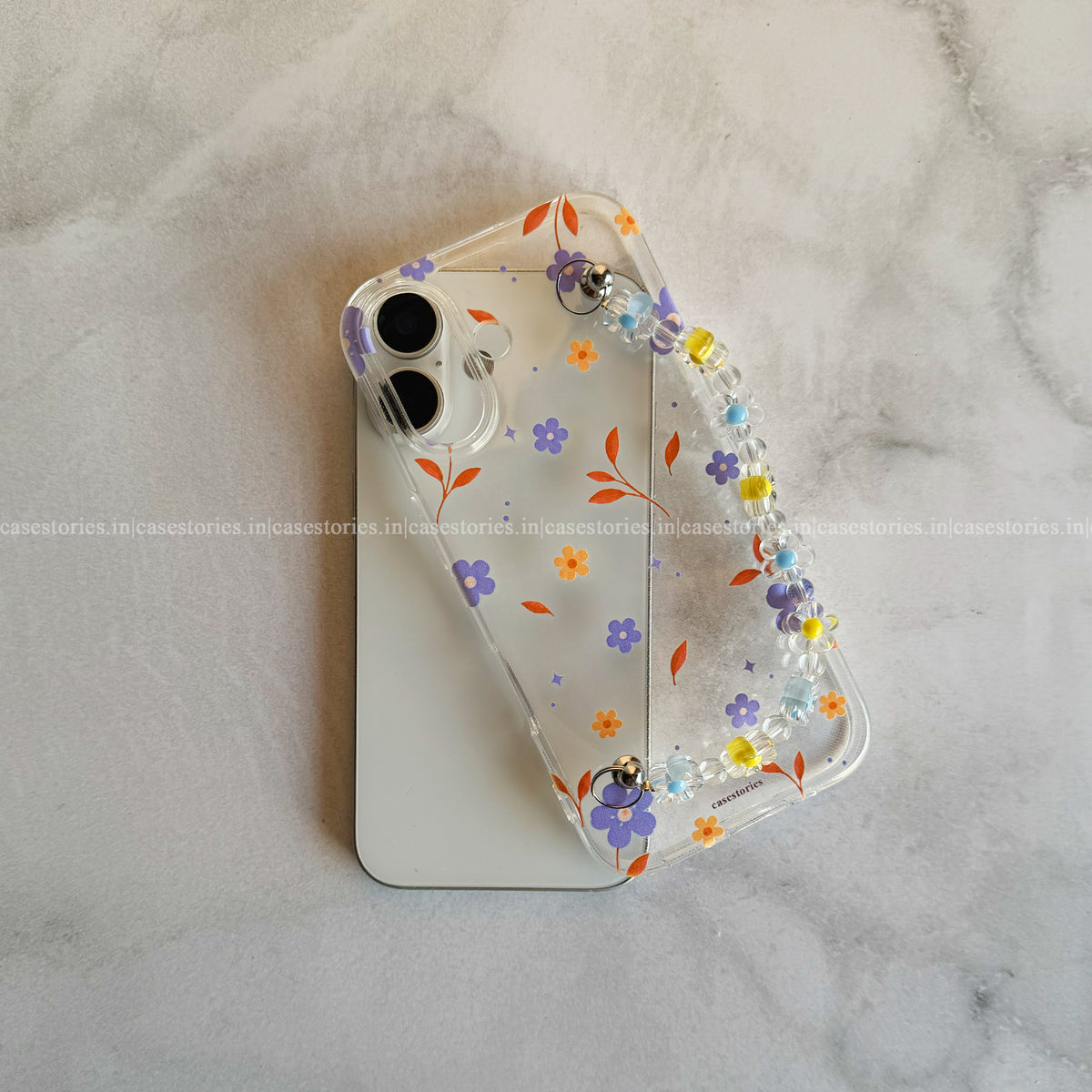 Blue Petal Transparent Chain Case