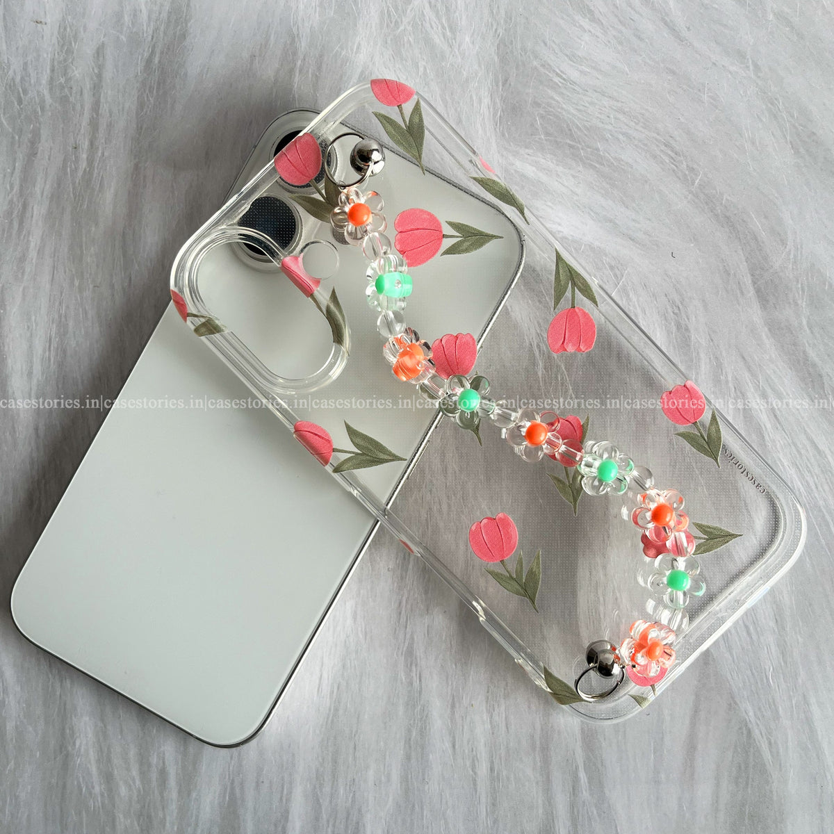 Blush Tulip Dream Transparent Chain Case