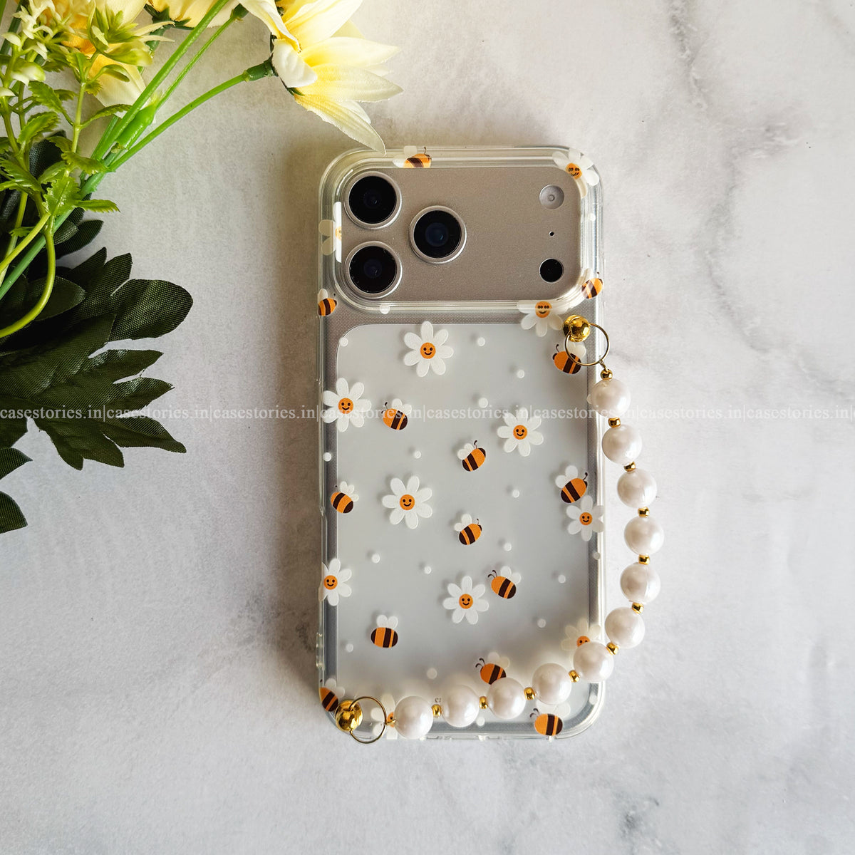 Honeybee Pearl Transparent Chain Case