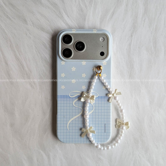 Blue Blush Bow Bloom Chain Case