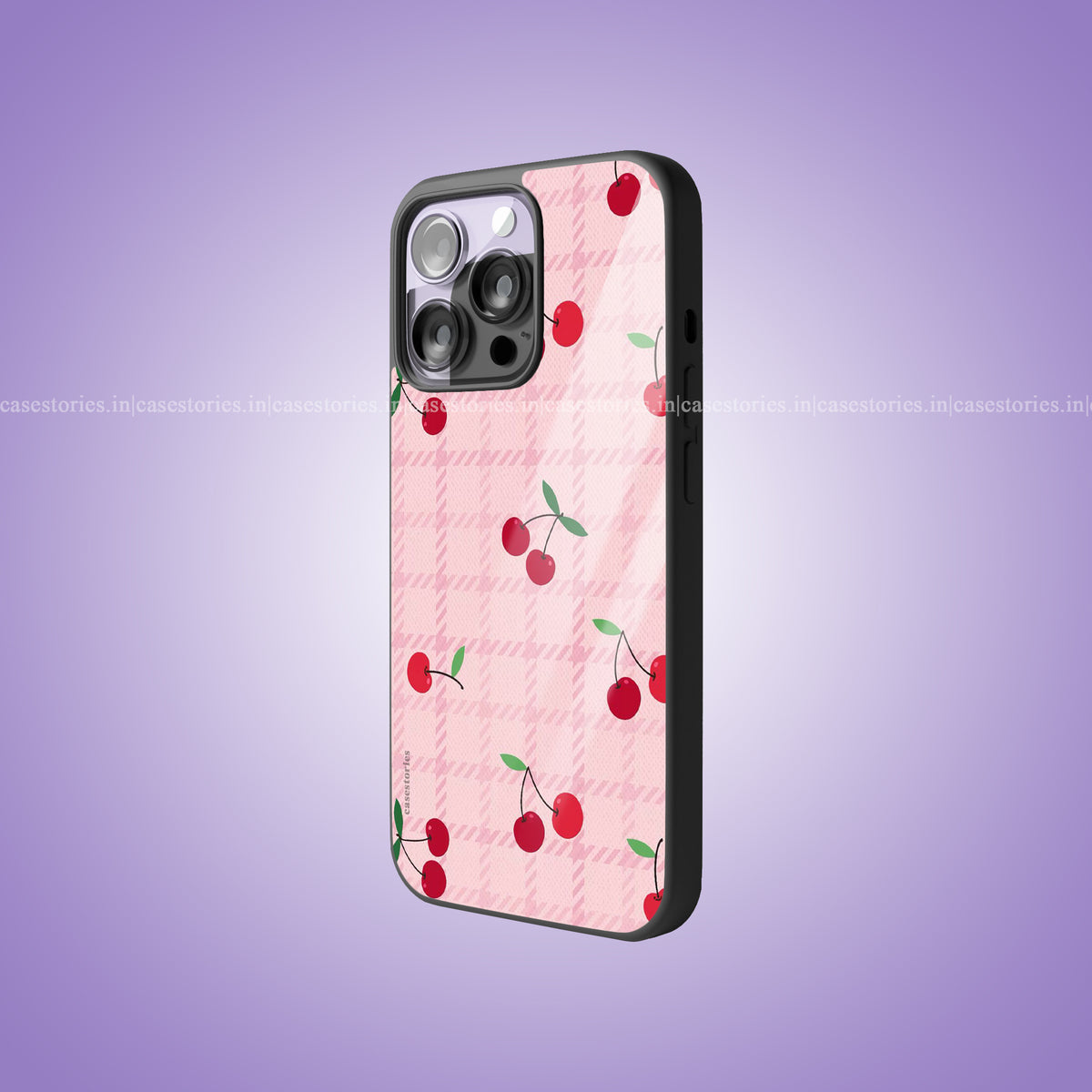 Cherry Plaid Crush Premium Glossy Phone Case