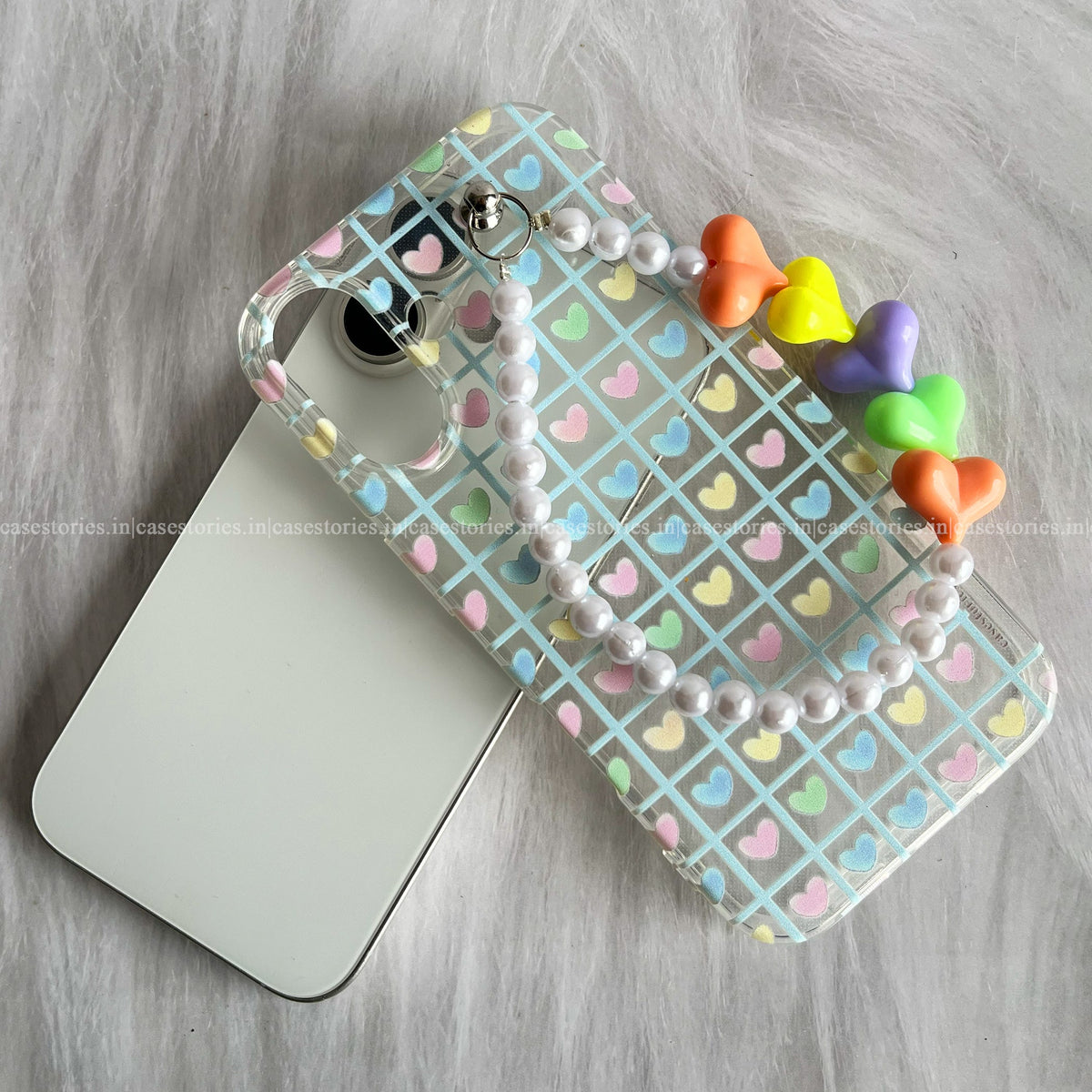 Candy Hearts Chain Transparent Case