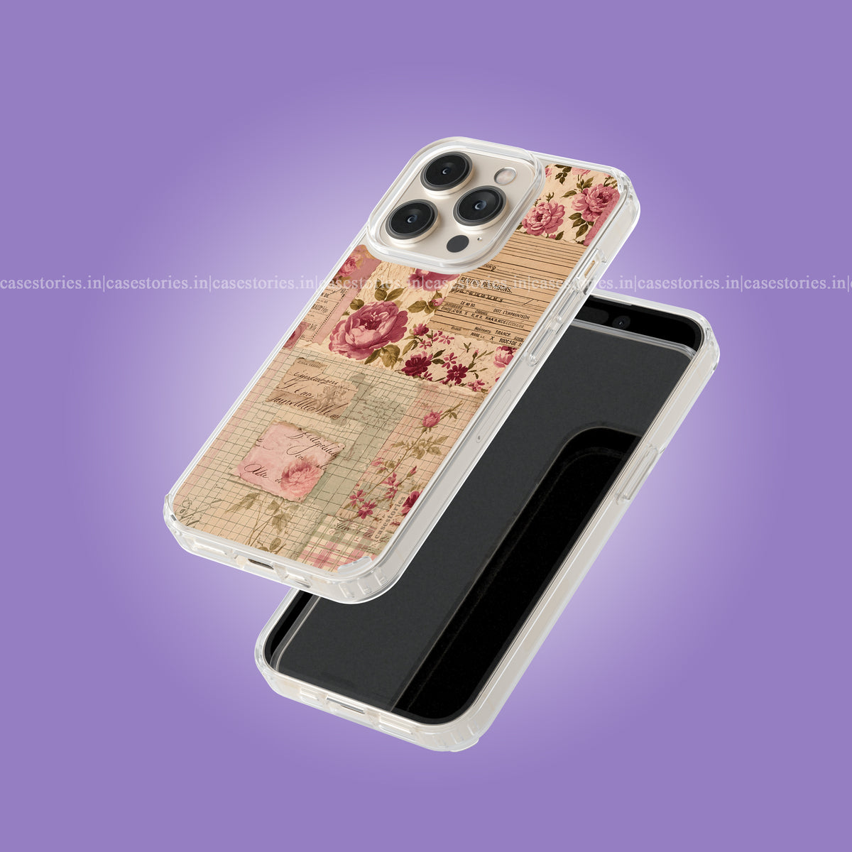 Vintage Rose Letters Soft Case