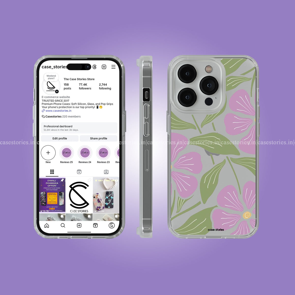 Purple Florel Clear Soft Case