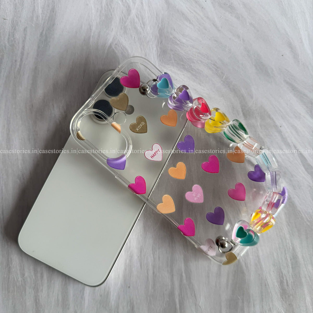 Candy Crush Hearts Transparent Chain Case