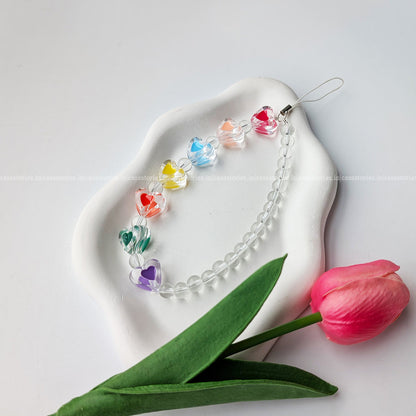 Crystal Hearts Pearl Mobile Charm
