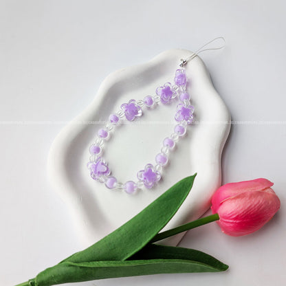 Purple Butterfly with Purple Beads Mobile Charm