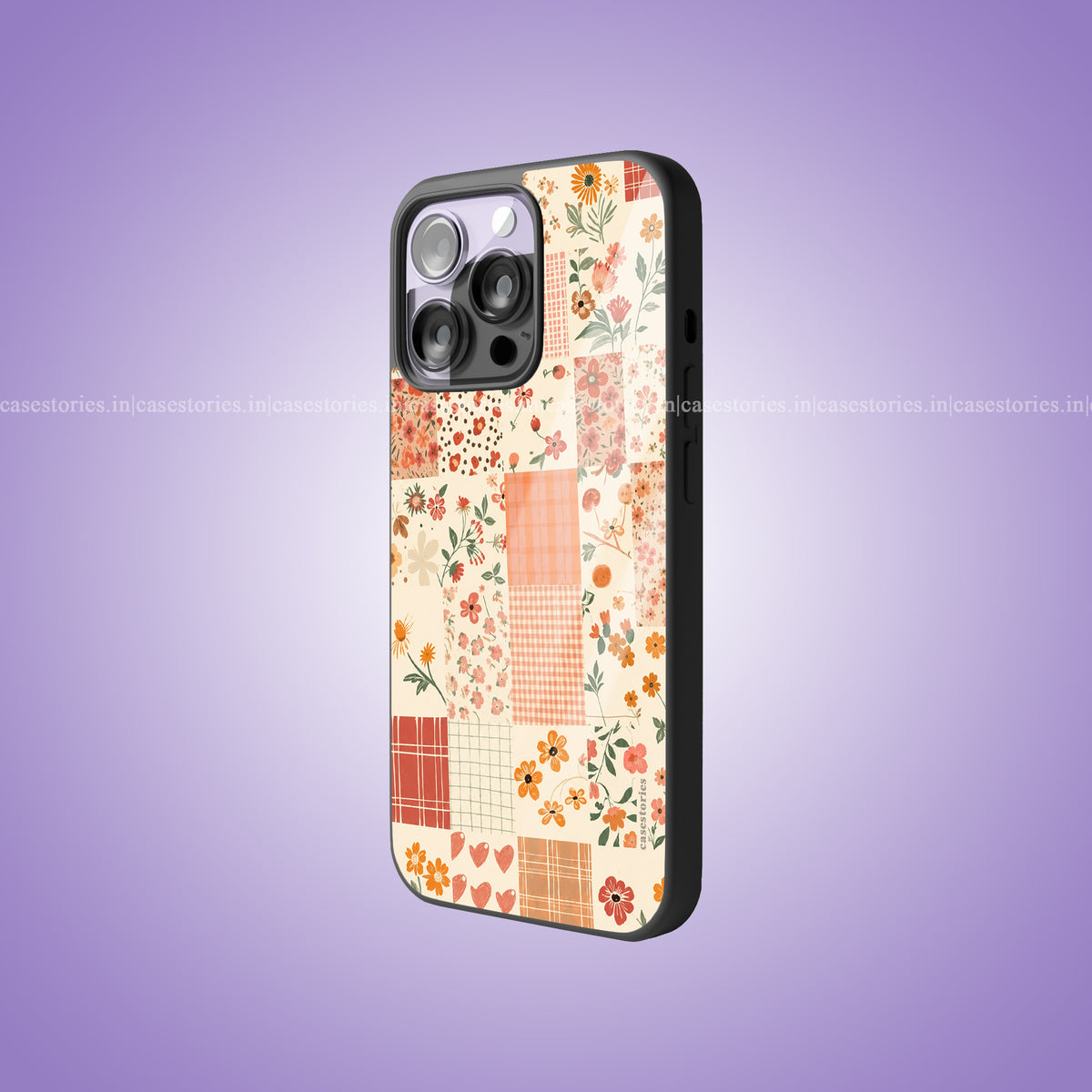 Peachy Patchwork Premium Glossy Phone Case