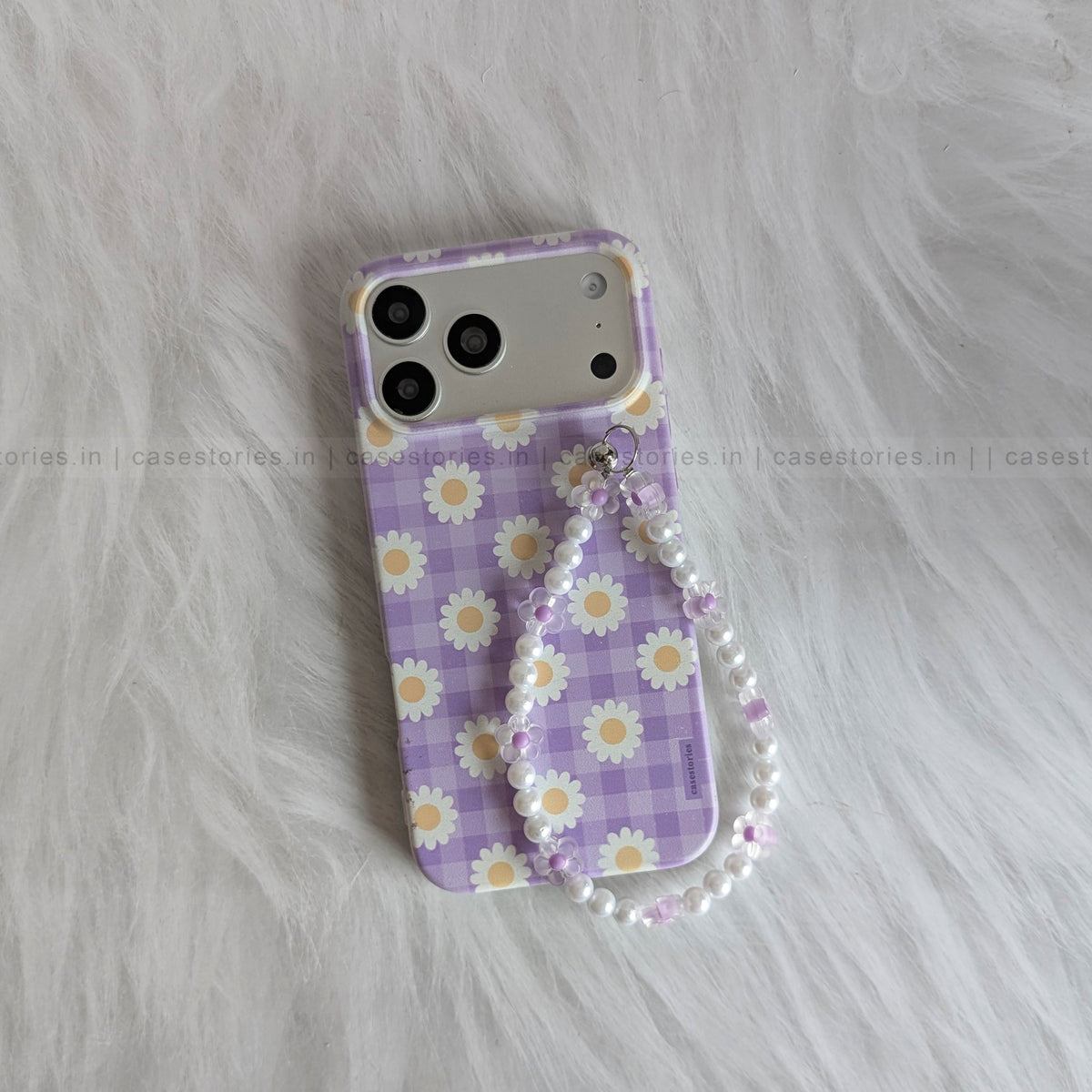 Purple Daisy check pattern Chain Case