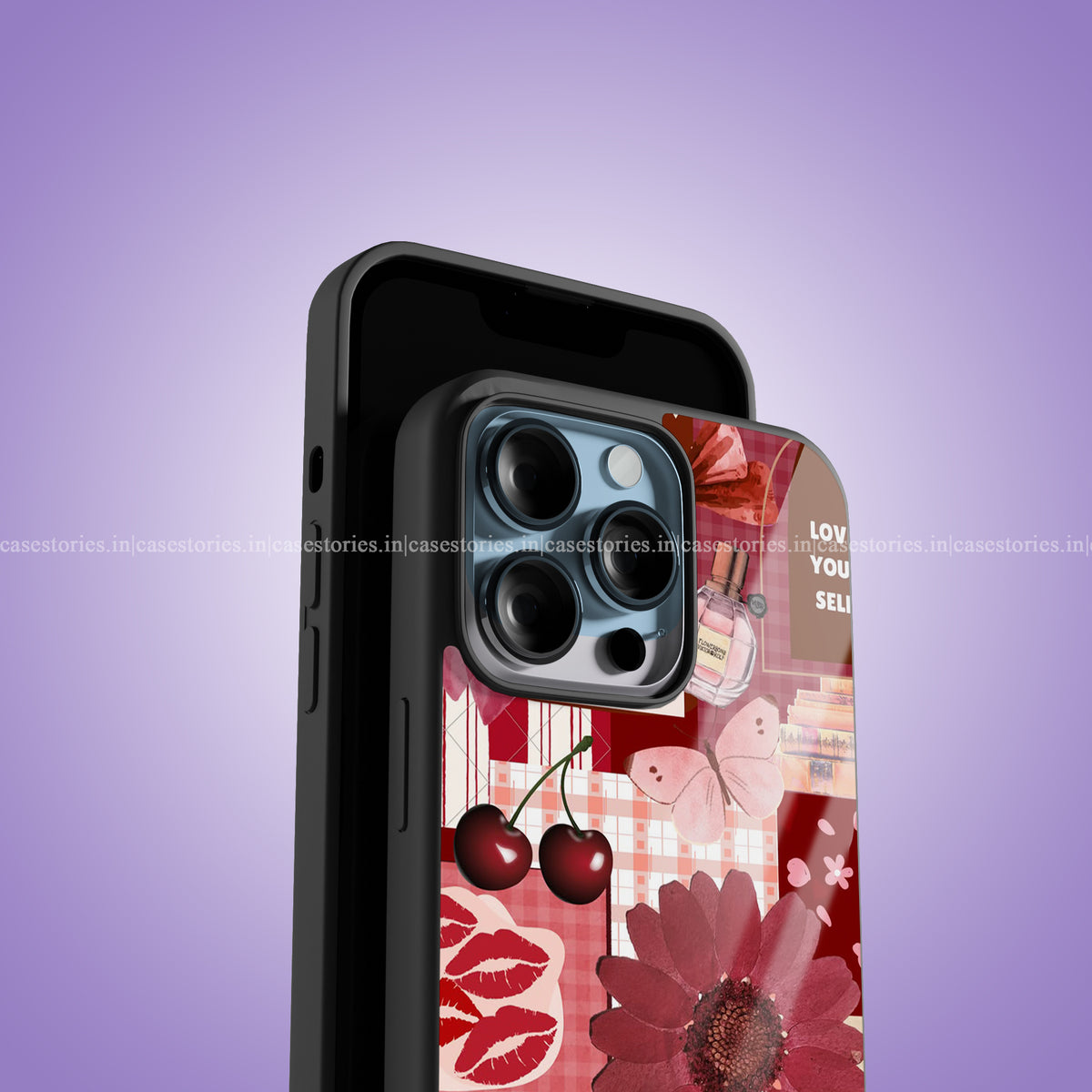 Cherry Girl Collage Premium Glossy Phone Case