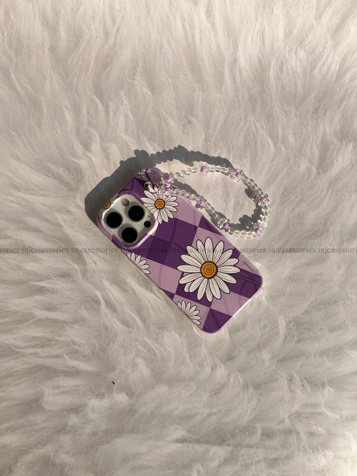 Purple Daisy Gingham Chain Case