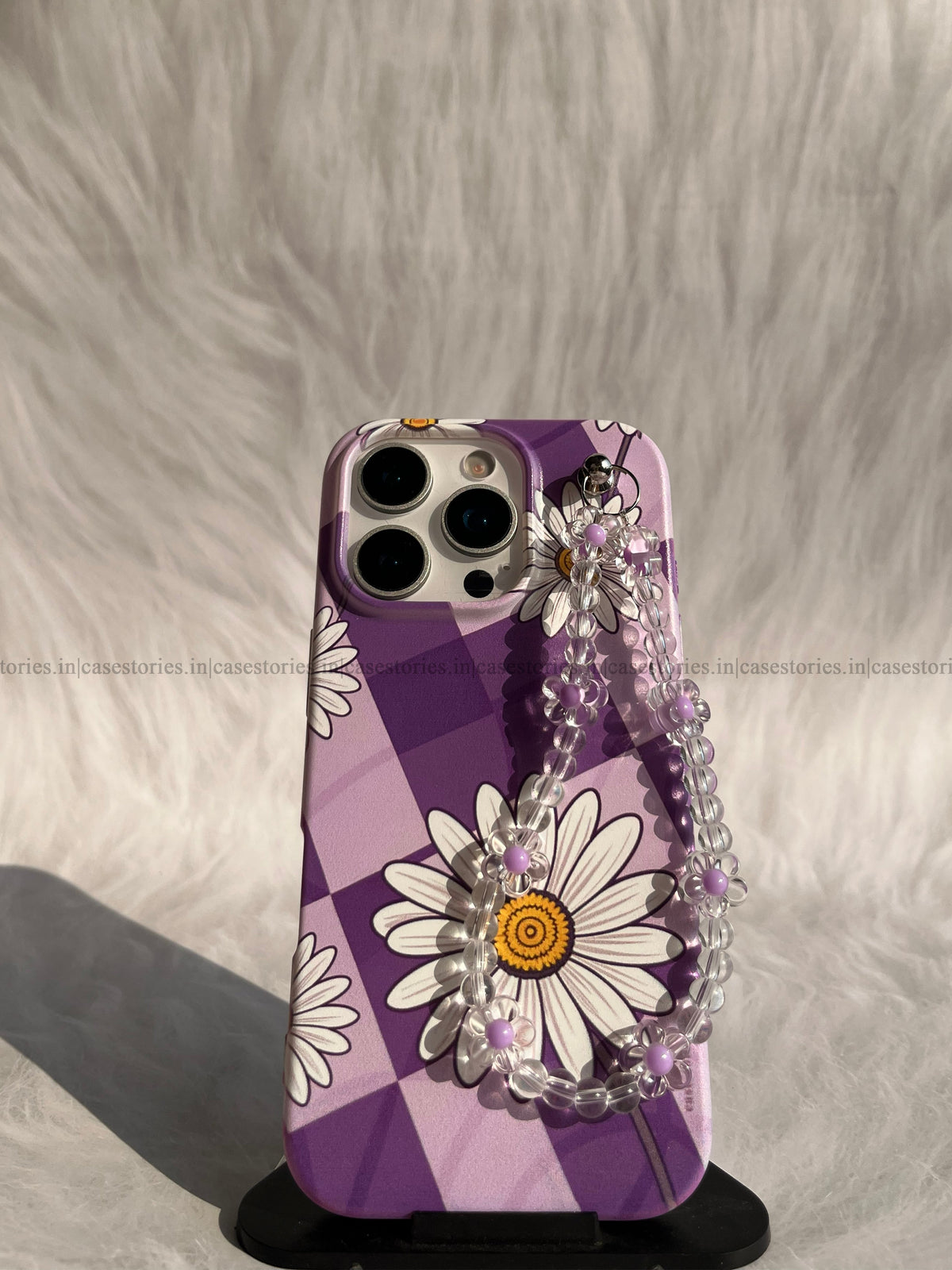 Purple Daisy Gingham Chain Case