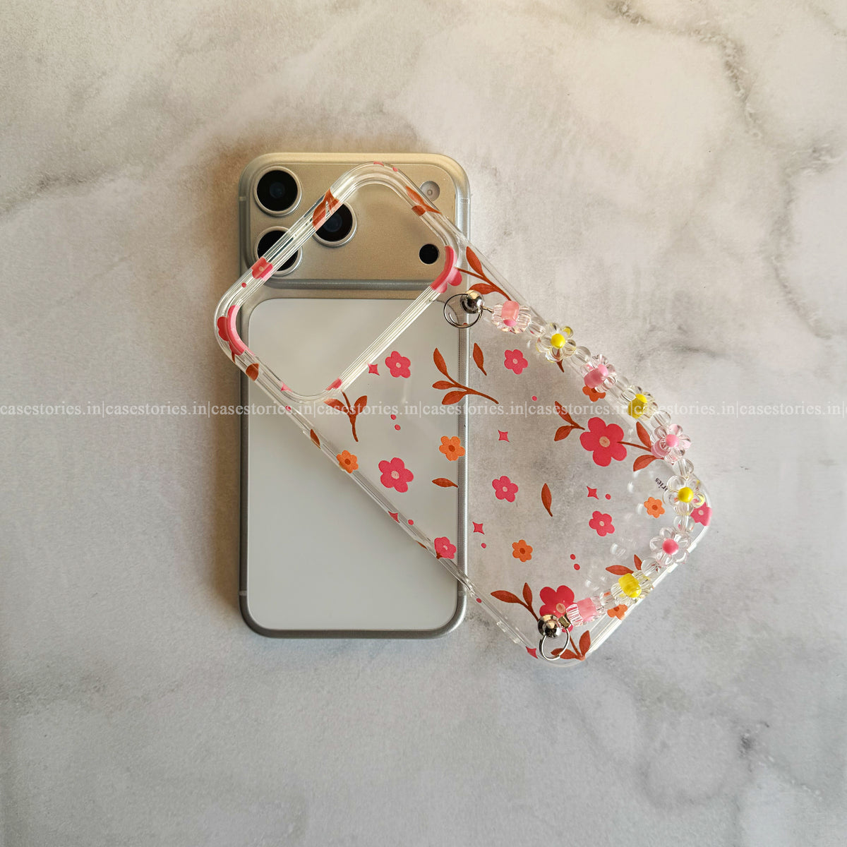 Peachy Petal Transparent Chain Case
