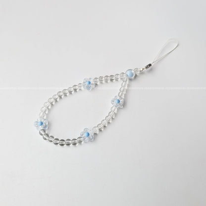 Blue Floral with Crystal Beads Mobile Charm