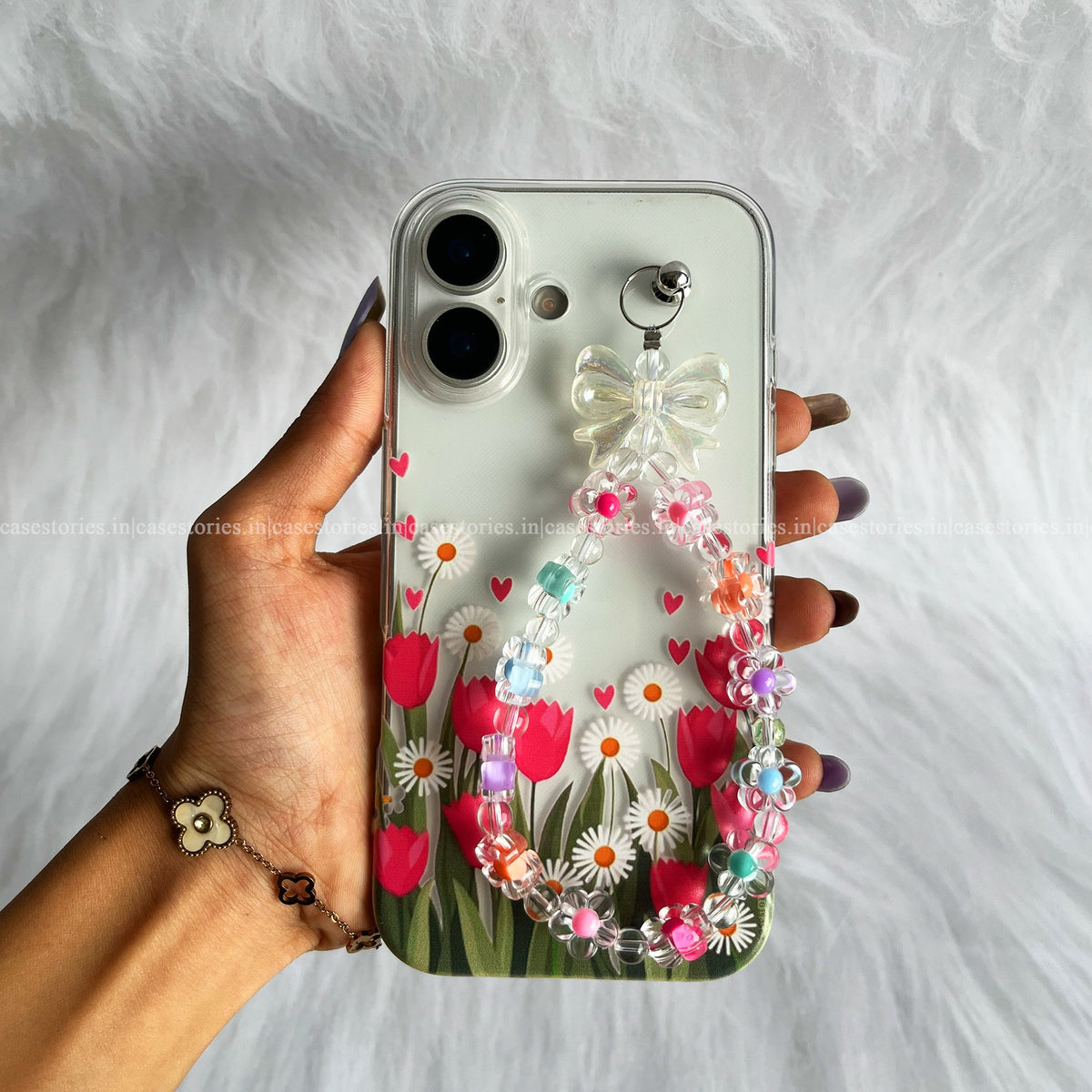 Tulip Garden Clear Chain Case