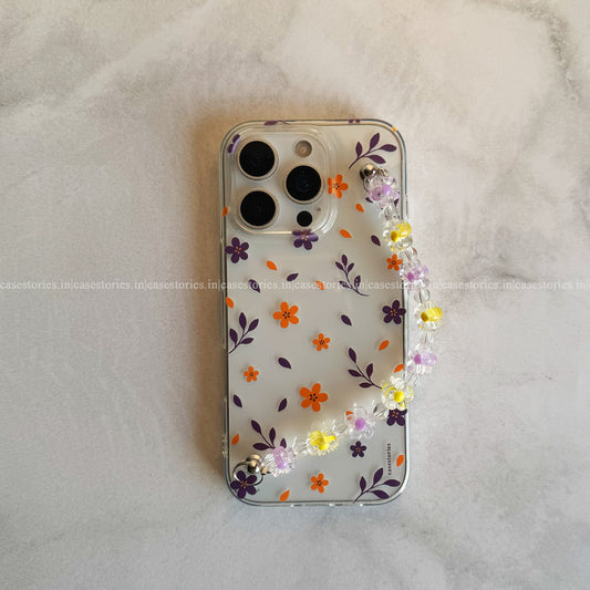 Violet Bloom Transparent Chain Case