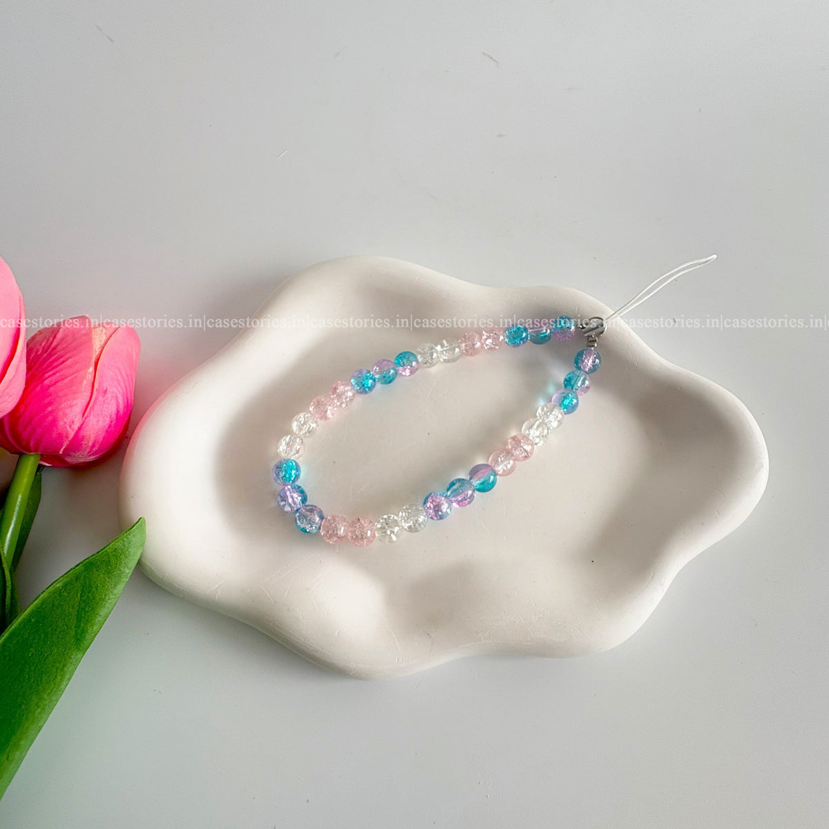 Blue Crystal Glass Mobile Charm