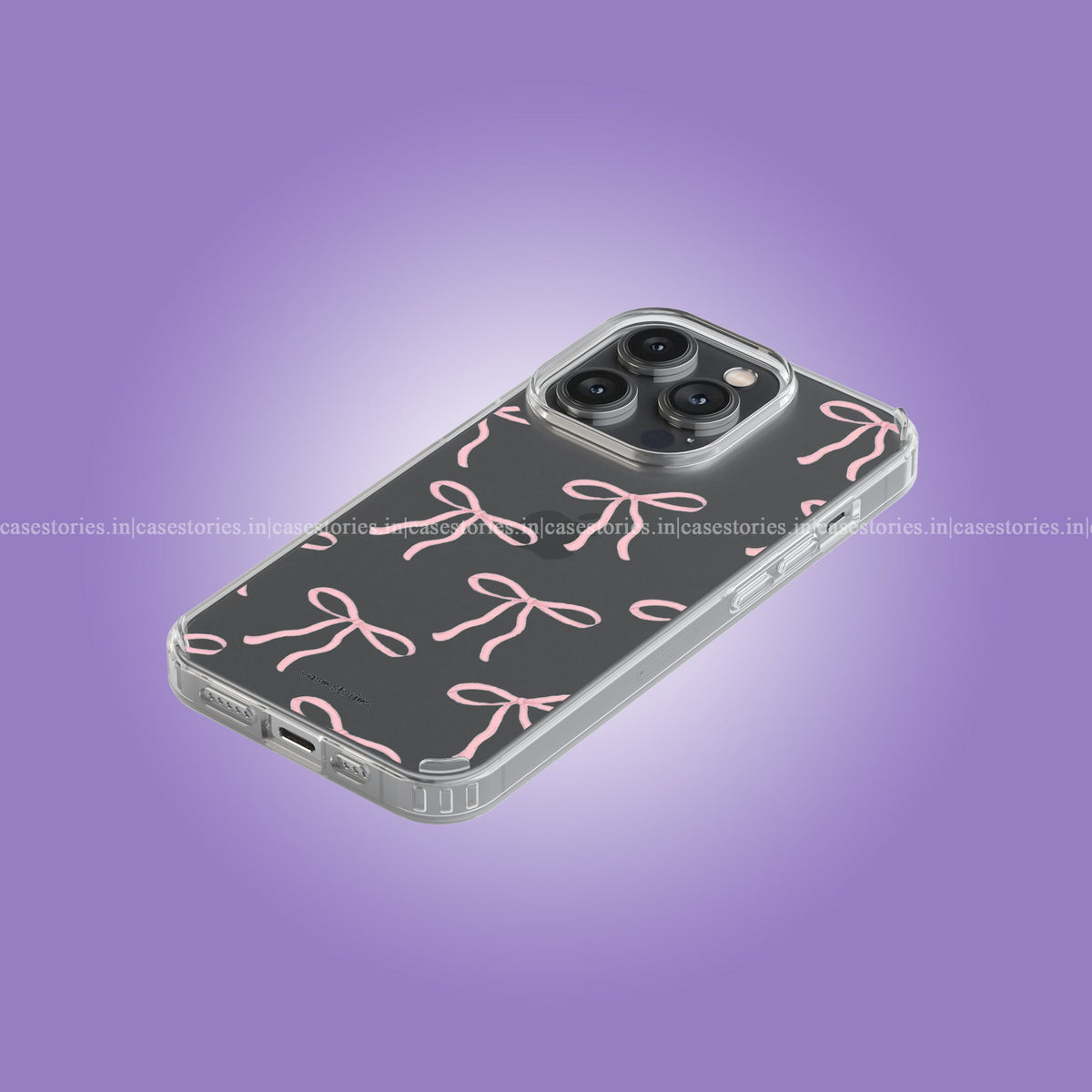BlushBows in Pink Clear Soft Case