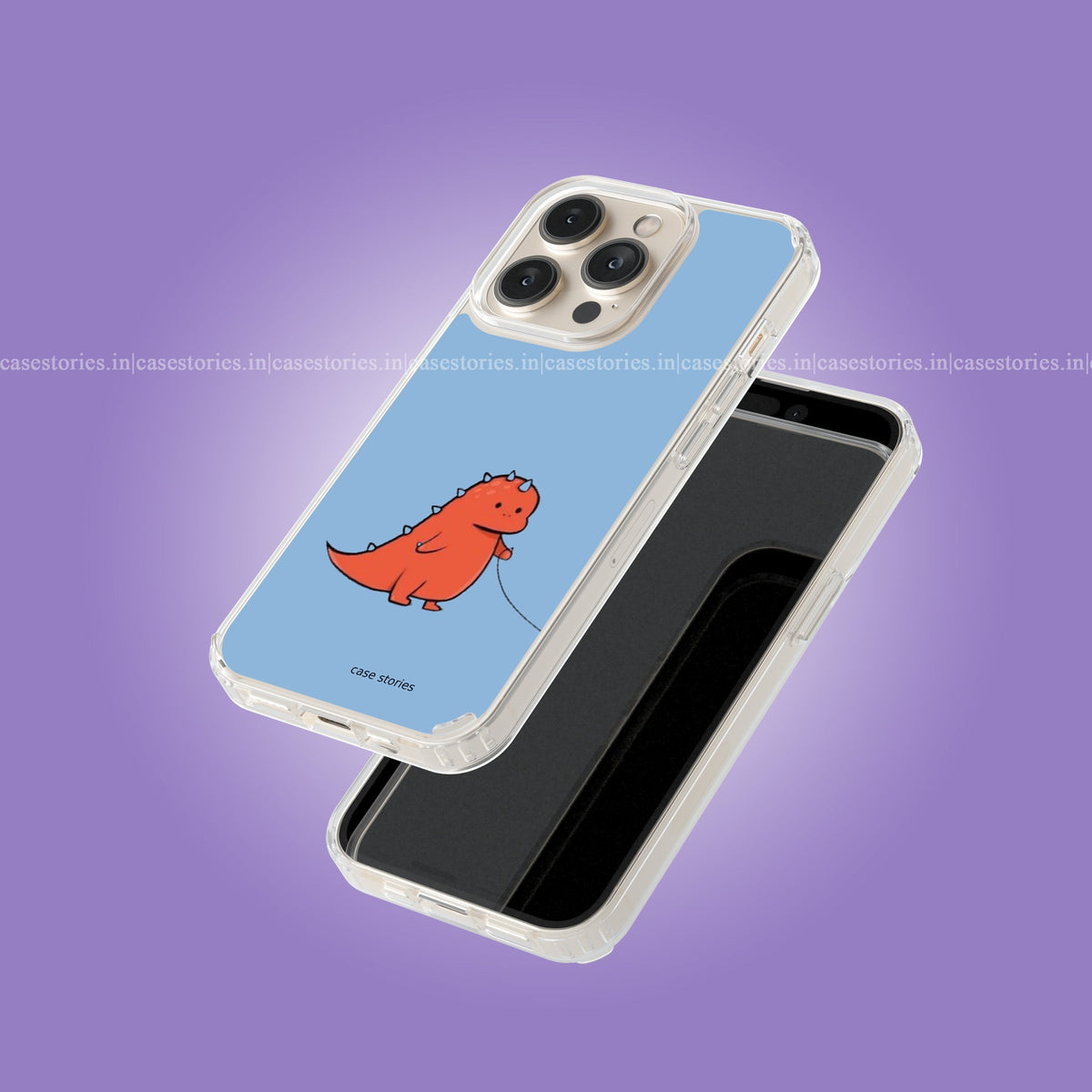 Heartstrings Red Dino Couple Soft Case