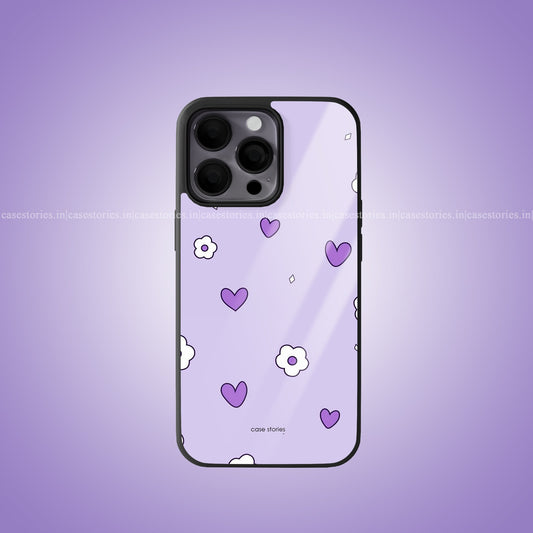 Lavender Heart Bloom Premium Glossy Phone Case