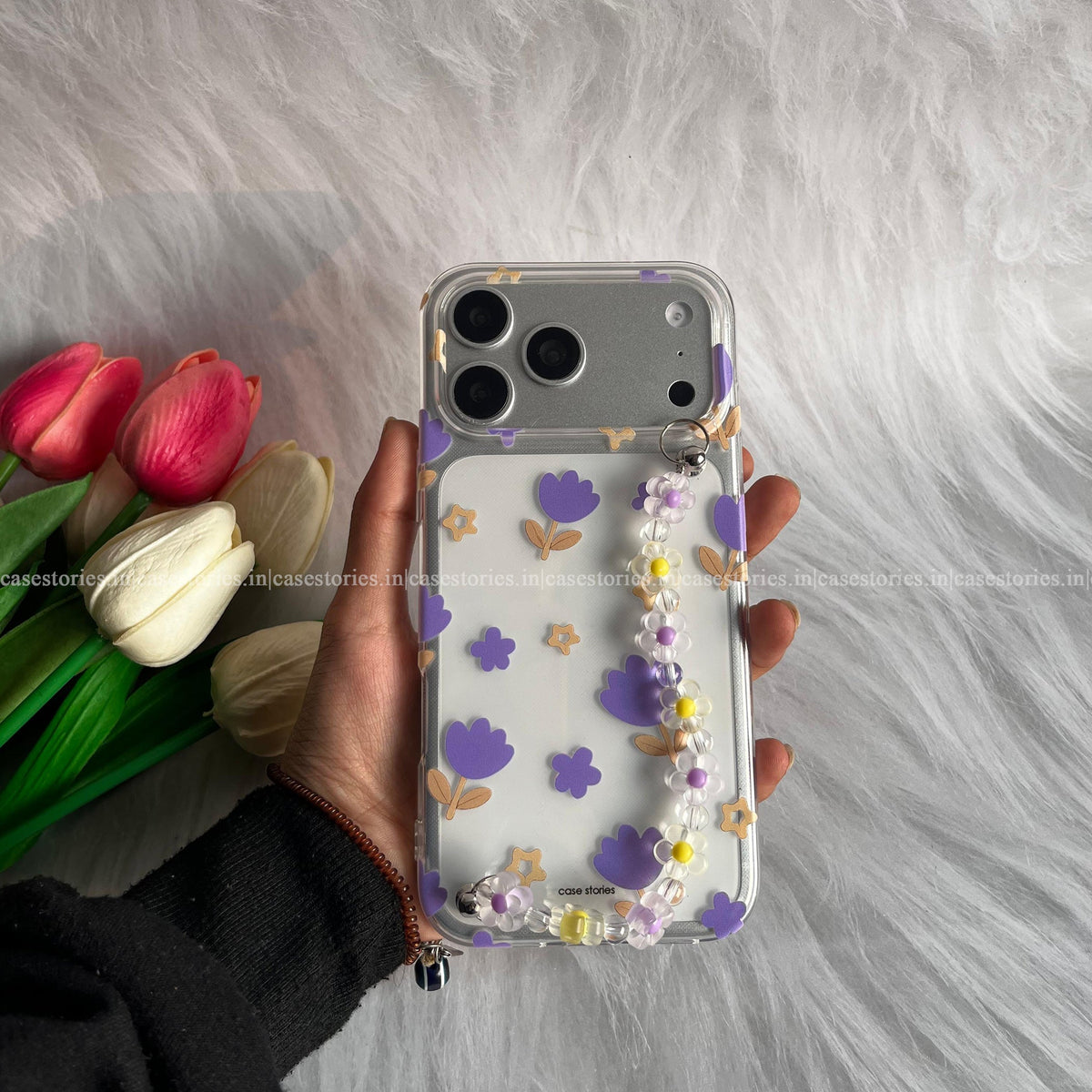 PURPLE FLOWER Chain Soft Case