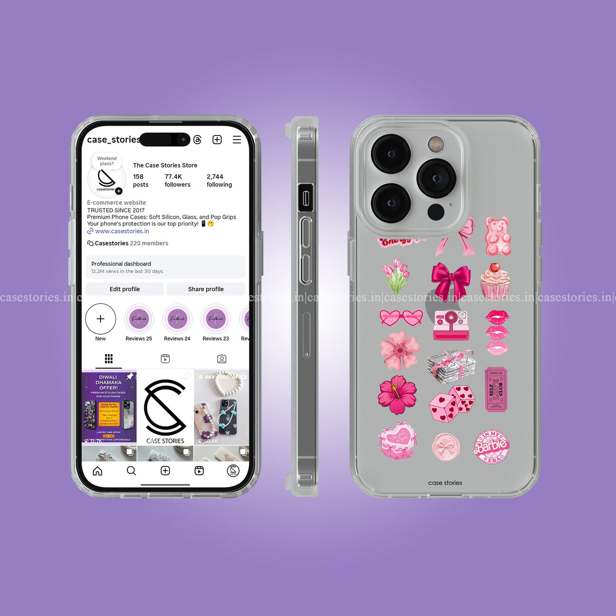 Pink Drip Sticker Clear Soft Case