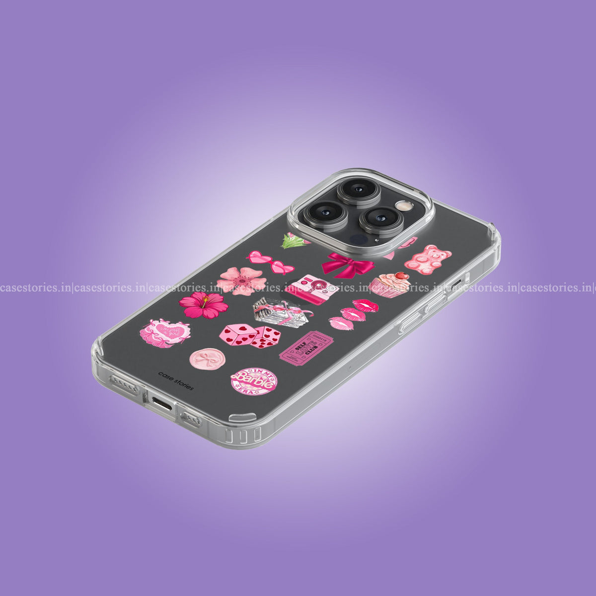 Pink Drip Sticker Clear Soft Case