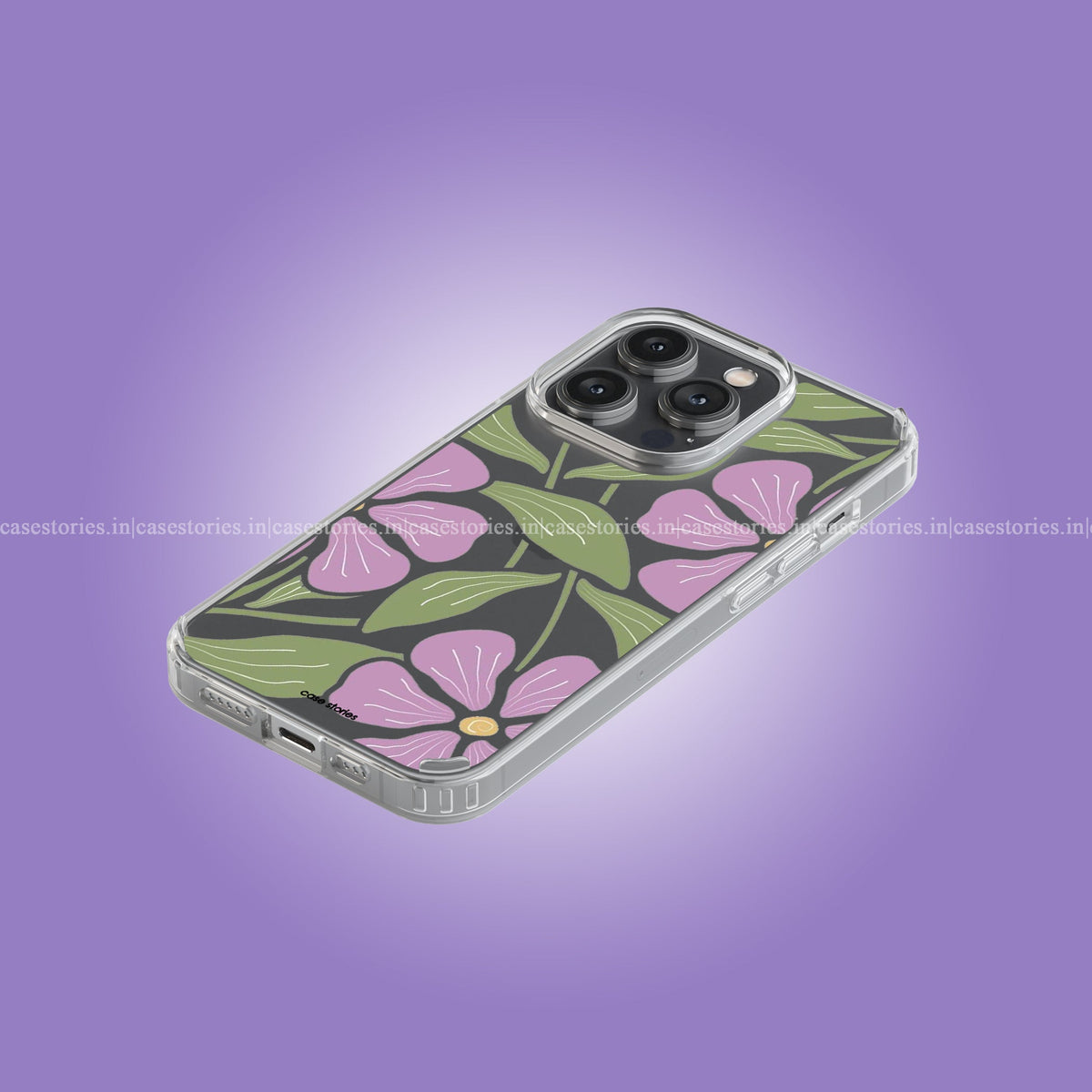 Purple Florel Clear Soft Case