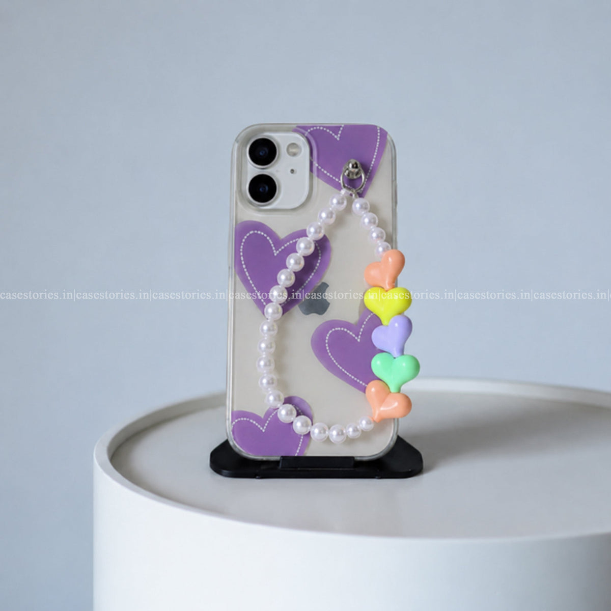 Sweetheart purple Bloom Transparent Chain Case