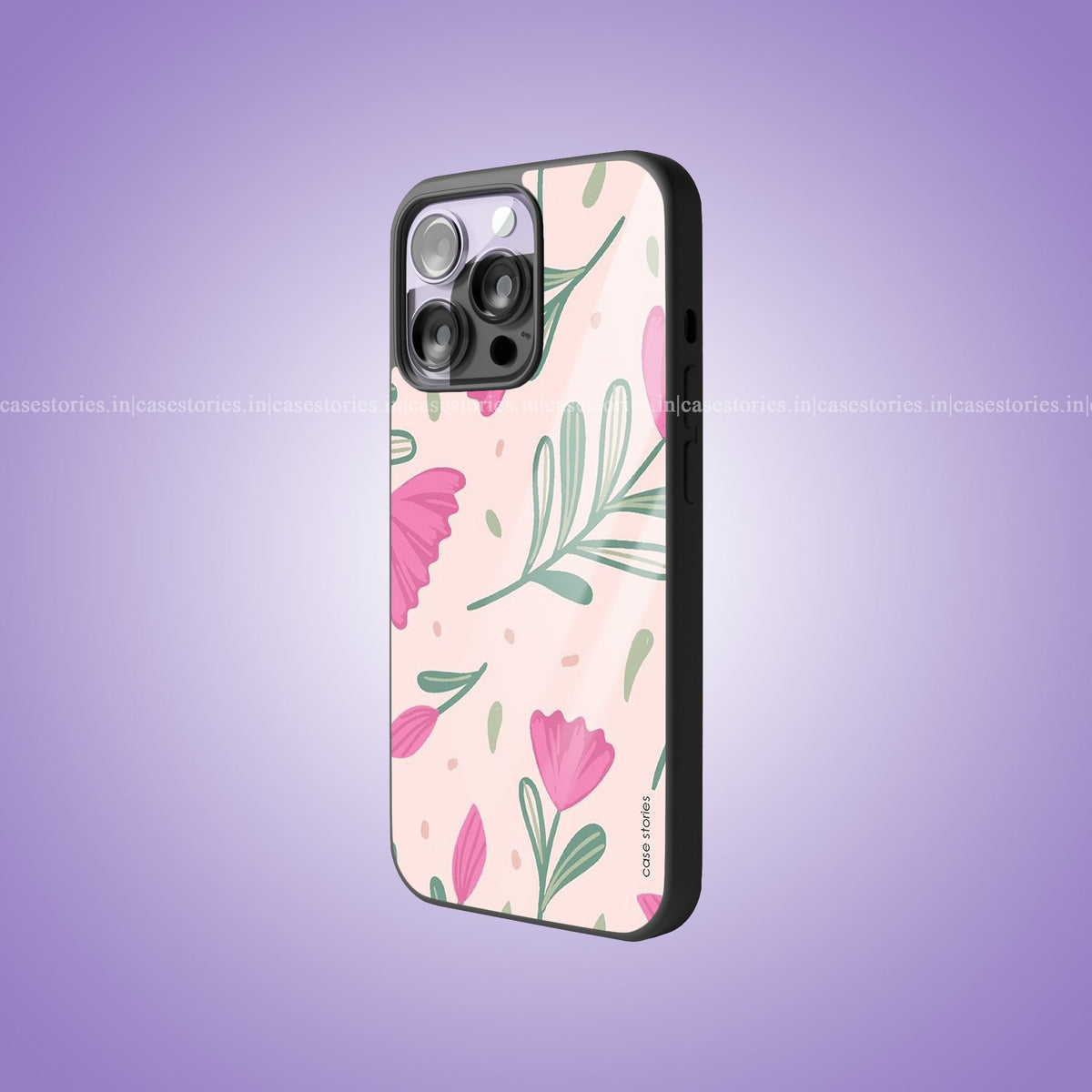 Tulips Pattern Floral Premium Glossy Phone Case